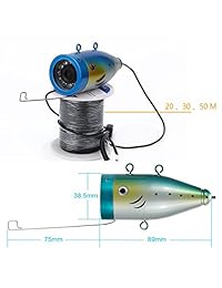 maotewang 65.6 foot 7" pulgadas 1000TVL pesca submarina cámara de vídeo Kit de 12 piezas de luces LED lámpara de infrarrojos vídeo Buscador de peces lago bajo el agua peces Cam