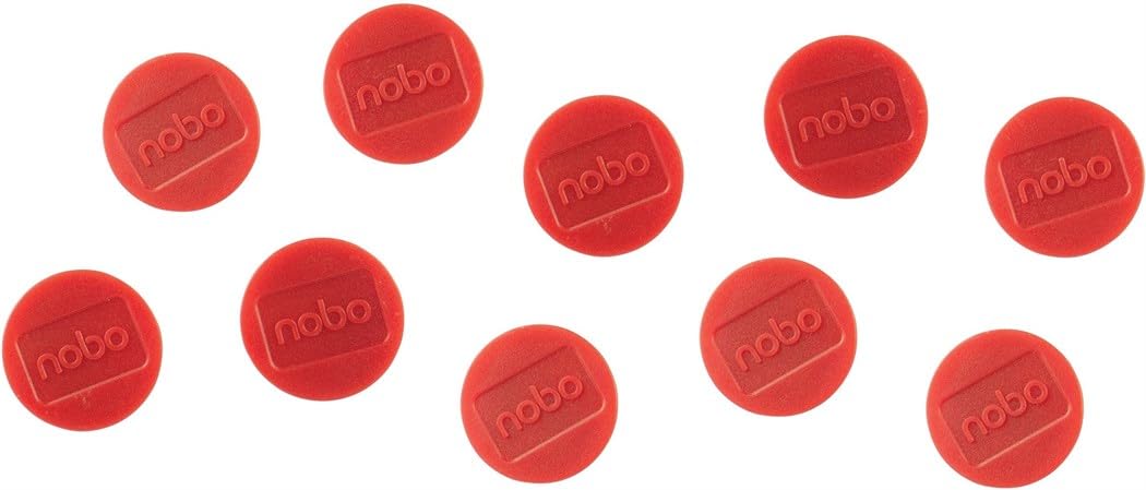 Nobo Magnetic Whiteboard Magnets, 32 mm, Pack of 10, 1915300, Coloured