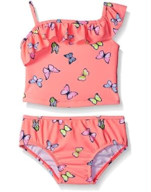 Baby Girls' Two Piece One Shoulder Butterfly Tankini