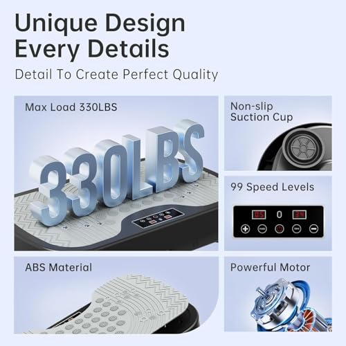 JOROTO Vibration Plate Exercise Machine, Vibration Platform Lymphatic Drainage with Acupressure Nodes, Body Shaker Exercise Machine for Weight Loss, Toning & Wellness-Maximum Load 150kg