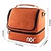 NEX Lunch Bag Double Cooler Carry Bag Insulated Tote Large Capacity with Adjustable Shoulder Strap and Zip Closure Travel Lunch Tote(Orange)