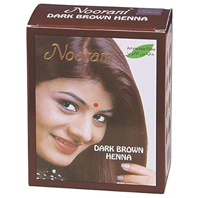 Noorani Henna Based Hair Color and Herbal Powder in USA | Ships from California (10 (60 Pouch x 10g), DARK BROWN HENNA)