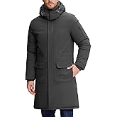 HEEKPEK Mens Winter Coats Long Parka Puffer Jackets Water Repellent Windbreaker Insulated Thicken Puffy Jacket with Hood