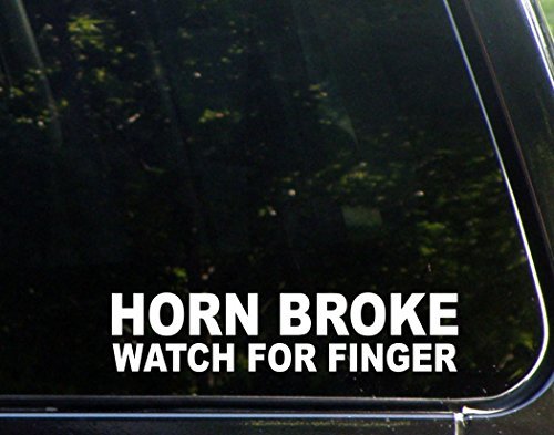 Betta946xton Horn Broke Watch For Finger Car Stickers Funny Bumper Stickers Novelty for Cars Windows Truck Laptop Vinyl Decal Stickers 9 x 2