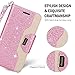 ProCase Galaxy S9 Plus Wallet Case, Flip Kickstand Case with Card Holders Mirror Wristlet, Folding Stand Protective Book Case Cover for 6.2 Inch Galaxy S9+ (2018 Release) -Glitter Pink