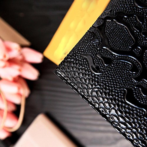 Teresamoon Womens Wallet Checkbook Cover Wallets Card Holders (Black) - Thumbnail 2