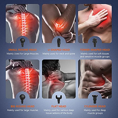 Deep Tissue Massage Gun - Percussion Massage Gun - Muscle Massage Gun- Portable Handheld Muscles Device for Gym Office Home Workouts Equipment, Back Neck Shoulder Pain Relief (Purple)