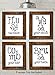 Bathroom Quotes and Sayings - Set of Four Photos (8x10) Unframed - Makes a Great Bathroom Decor and Gift Under $20