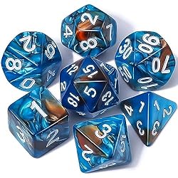 CiaraQ DND Polyhedral Dice Set with a Black Dice