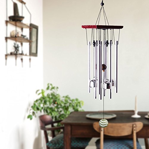 punada Premium Wind Chimes Outdoor, 22" Amazing Grace Wind Chimes for Outdoor Indoor Patio Garden Balcony, Beautiful Outdoor Decor (Silver)