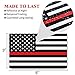 ANLEY 5 X 3 inch Thin Red Line US National Flag Decal - Black White and Red Reflective Stripe American Flag Car Stickers - Support Firefighters and EMTs (3 Pack)