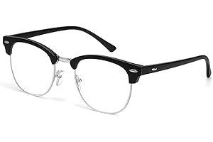 NSSIW Blue Light Glasses for Men and Women, Advanced Computer Gaming Glasses, Semi Rimless Glasses with Blue light Blocking