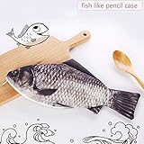 Caveen Fish Like Pencil Case Pen Box Holder Zipper Pouch Coin Purse Cosmetic Bag