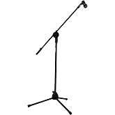 Professional Microphone Stand with Boom Arm, Adjustable Tripod Floor Mic Stand 85-187cm, Heavy Duty Metal Microphone Stand for Singing, Podcast &amp; Studio Recording