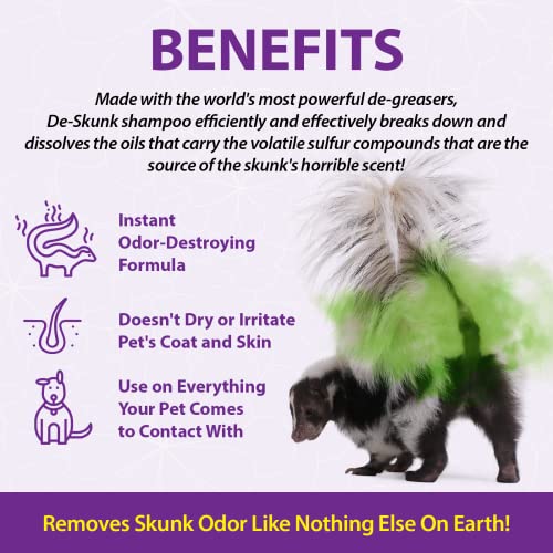 DeSkunk Odor Destroying Shampoo for Dogs, 32 oz. Formulated with