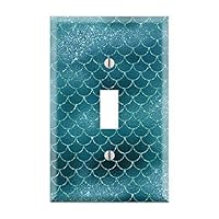 Aqua Blue Mermaid Tail Light Switch Cover, Mermaid Scales Wall Plate, Fish Scales Switch Cover, Mermaid Scales Plate Cover, Mermaid Lover Gift Idea TF45