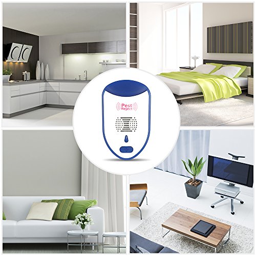 Hulorry Ultrasonic Mosquito Repeller, Electronic Repellent for Home Office Pest Control,Insect Repellent,Repels Mosquito,Mouse,Bedbug,Roaches,Ants,Non-toxic Eco-friendly,Humans/Pets Safe(4 pcs)