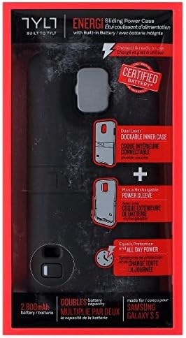 TYLT 2800mA ENERGI Sliding Battery Power Case for Samsung Galaxy S5 - Gray - Retail Packing