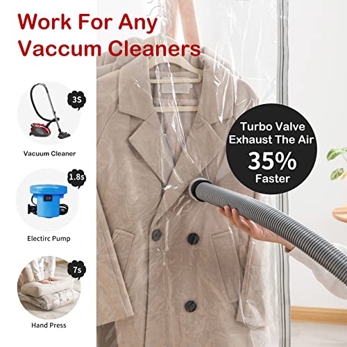 Hanging Vacuum Storage Bags, 6 Pack Large Hanging Space Saver Bags