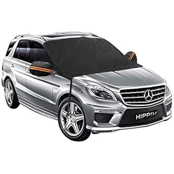 Car Windshield Snow Cover with Mirror Covers- Magnetic Frost Guard Windshield Cover Keeps Ice & Snow Off - Winter Car Cover Fits Any Car, Truck, SUV, Van or Automobile