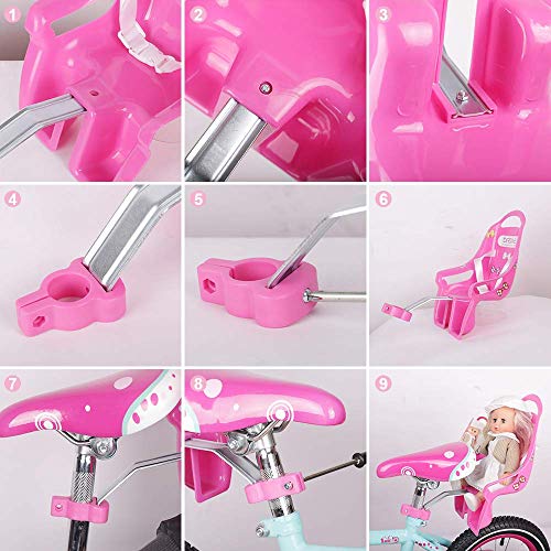 DRBIKE Baby Doll Bike Seat for Child Bike Attachment with Decorate