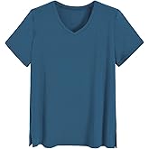 Latuza Women's Viscose Sleep T-Shirt V-Neck Pajamas Top