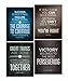 Historical Quote Motivational Posters; Success Wall Art Inspired by Famous Leaders and Thinkers, 8x10 Inch, Set of 4 primary