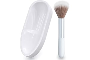 UNIBOUTI French Tip Dip Powder Tray with Cleaning Brush, Easy Short Extended Nails Smile Line Mold, Manicure Nail Art Tool, White