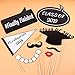 LUOEM 18PCS 2019 Graduation Party Photo Booth Props Kit Glitter Photo Props for Graduation Favors