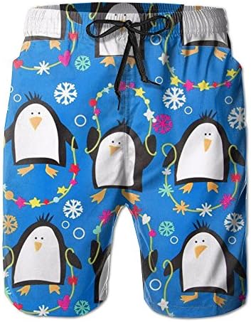 Penguins Animal Quick Dry Swim Trunk Men Polo Boardshort Swimming Water Short