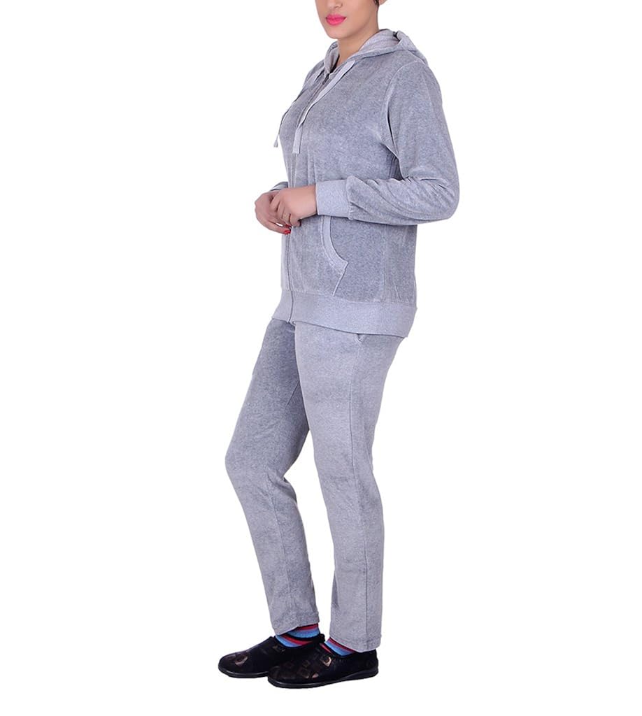 vivid bharti style collar cotton velvet/shearing tracksuit