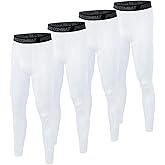 HYCOPROT 4 Pack Men's Compression Pants Tights Athletic Leggings Cool Dry Workout Baselayer Bottoms for Running Yoga Gym