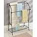 InterDesign York Lyra Free-Standing Floor Towel Holder – Bathroom Towel Drying Stand - Bronze