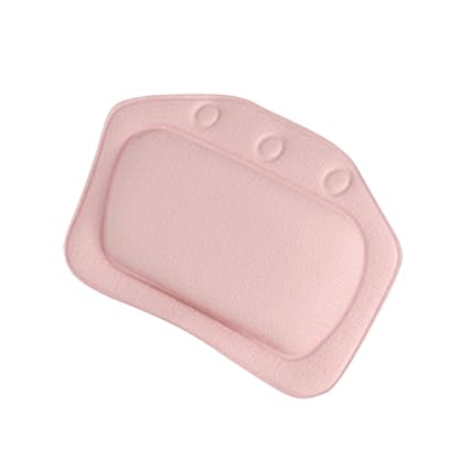 C2K Home Bathroom Use Neck Spa Support Relax Shower Foam Sponge Soft Bathtub Pillow Bath Headrest Pink