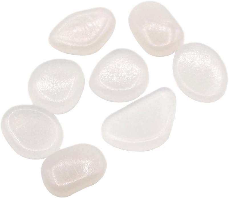 ounona 100pcs Glow in the Dark Pebbles Stones Noctilucent Cobblestones Gone Walkway Park For Fish Tank Aquarium Flowerpot Decor (White) - Image 3
