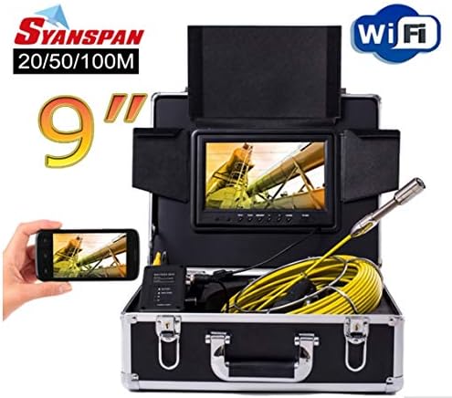 DELOVE 9inch Wireless WiFi 20/50/100M Pipe Inspection Video Camera,Drain Sewer Pipeline Industrial Endoscope support Android/IOS