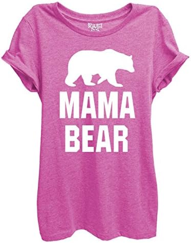 Women's Mama Bear Momma Bear Super Soft Luxurious Tri-Blend Crew Neck T Shirt Small Vintage Pink
