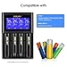 LCD Display Universal Battery Charger, INLIFE Speedy Smart Battery Charger for Rechargeable Batteries Ni-MH Ni-Cd A AA AAA AAAA C SC, Li-ion 18650 26650 26500 20700 22650 18490 17670 17500 17355 (S4)