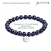 JADENOVA 8/10mm Natural Lapis Lazuli Gemstone Bracelet Elastic Stretch Yoga Beaded Bracelet Bangle Healing Crystal Bracelet Couples Gifts for Men Women (2pcs Bracelet Set)