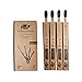 Bamboo Toothbrush - Organic Charcoal Powered Eco Friendly w/ BPA-Free Soft Black Nylon 610 Bristles –Natural Toothbrushes With Pack of 4