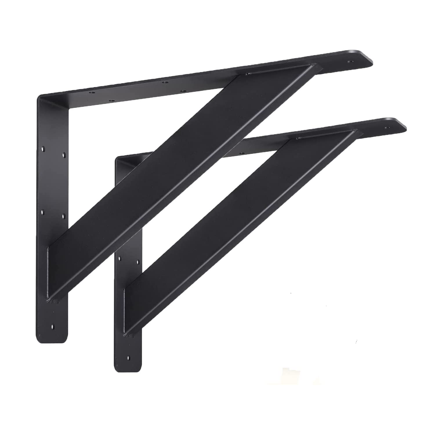VANROUG 2Pcs Shelf Brackets, 90 Degree Shelf Brackets, Metal Heavy Duty Console Wall Bracket, Shelf Bracket for Wall Mounting, 304 x 228 mm, Black — image 1