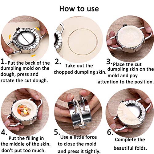 Stainless Steel Dumpling Maker Empanada Press Ravioli Mold-SYSAMA Pierogi Dumpling Press Wrapper Pastry Dough Cutter Kitchen Accessories Small (3 inch /7.5cm) - Thumbnail 6