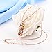 Morenitor Jewelry Set 18K Rose Gold Plated CZ Cubic Zirconia Multi Color Flower Pendant Necklace Stud Earring Set for Women