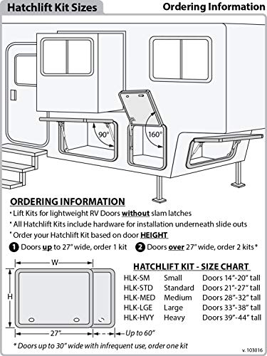 Hatchlift RV Door Lift Kit for doors from 33