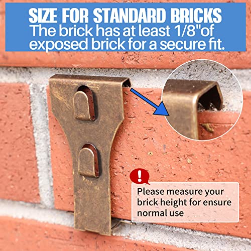 (20 Pack) Brick Wall Clips for Hanging, Fits Brick 2 1/4 to 2 3/8 in
