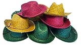 Dondor Cowboy Hats For Adults, Woven Grass Cowboy Party Hats, Assorted Colors (12 Piece Pack)