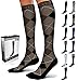 SB SOX Lite Compression Socks for Men & Women (15-20mmHg) – Best Compression Socks for Travel, Sports, and Daily Wear - XXL Sizes too! (Dress - Black Argyle, S/M)