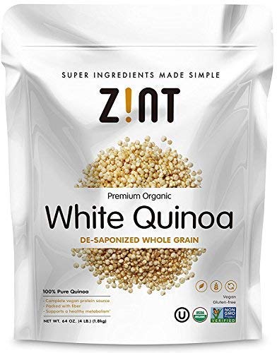 Zint Organic Quinoa: Complete Vegan Protein Source - Non GMO, Gluten Free White Quinoa - Soft, Fluffy, Whole Grain Superfood (64 oz)