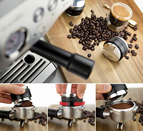 53mm Coffee Distributor/Leveler & Tamper, Fits 54mm Breville Portafilter, Double Sided, Adjustable Depth