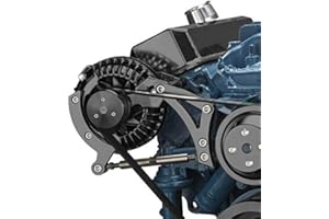 CVF RACING Black Alternator Bracket Compatible with Small Block Chrysler 318 340 360 Engines; V-Belt or Serpentine Applications